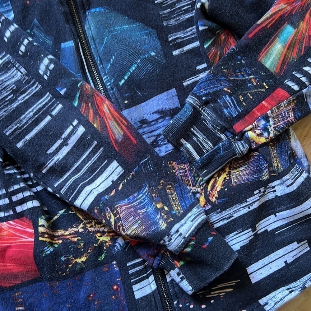 2 for $10 Art Class City Skyline Zip Up Hoodie Unisex Kids Medium 8/10 - Picture 4 of 6